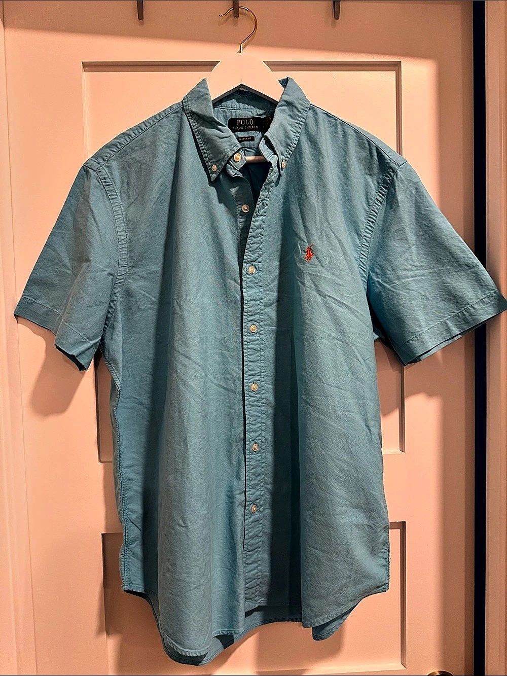 Polo Ralph Lauren Classic Fit Short-Sleeve Oxford Shirt Blue XL